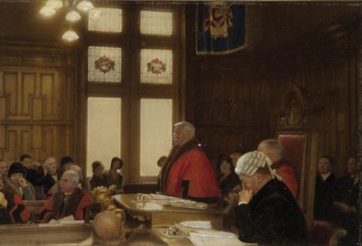 Councillor Norton Courlander in the Town Hall, Richmond by English School